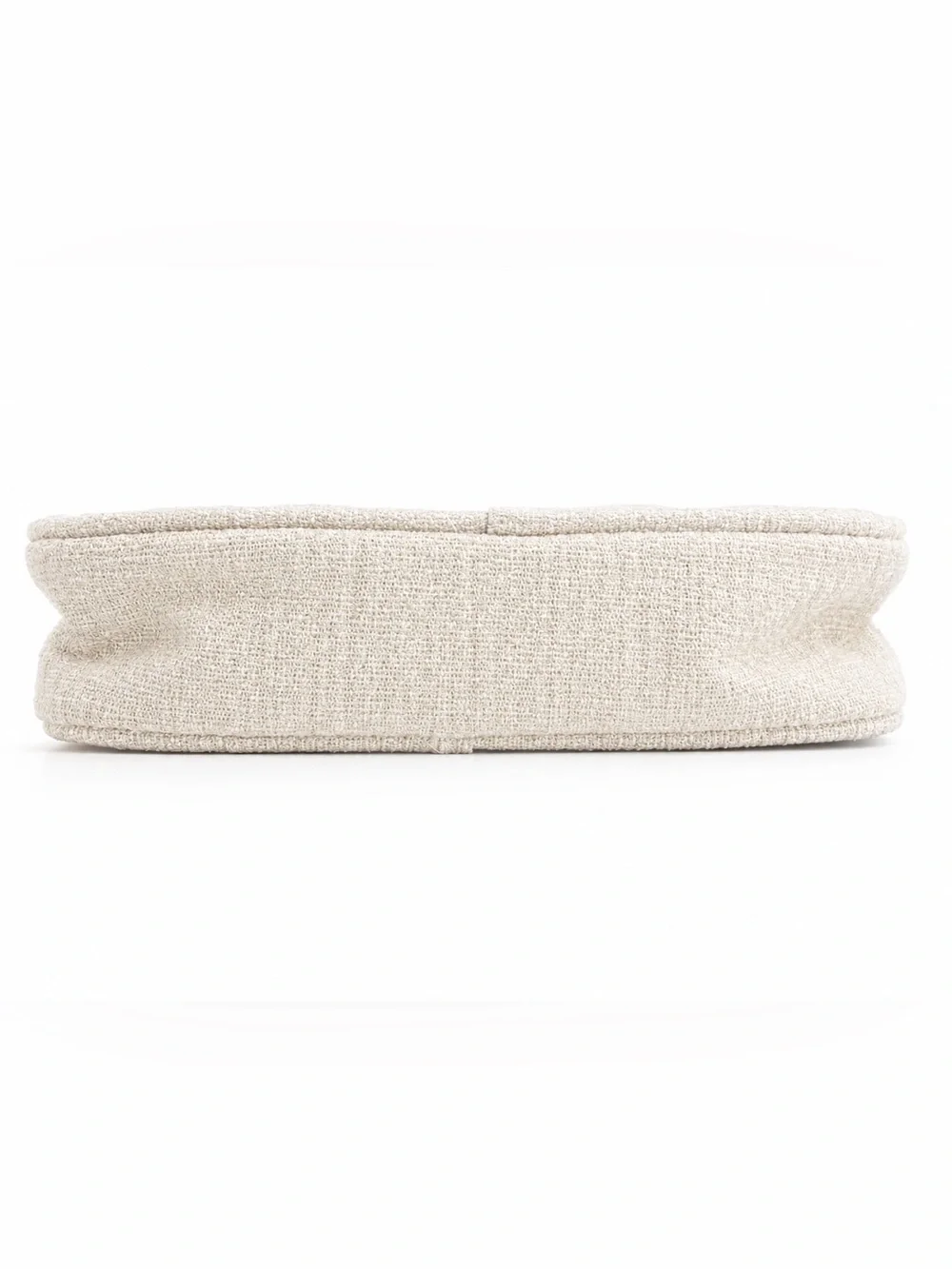 Chanel Beauté Cream Tweed Cosmetic Bag with Unbranded Gold Chain Crossbody NWT